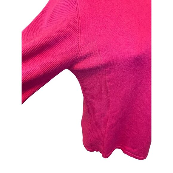 Saguaro Pink Barbie Turtleneck Ribbed Stretch Silk Long Sleeve Sweater Sz S - Picture 4 of 9